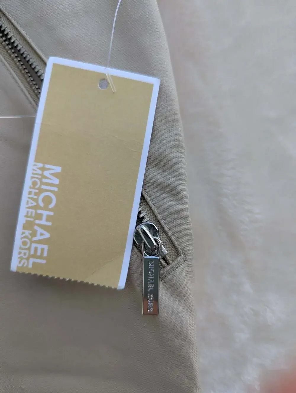 Michael Kors Women Khaki Beige Stretch Twill Pants Slacks Size 8 Zipper